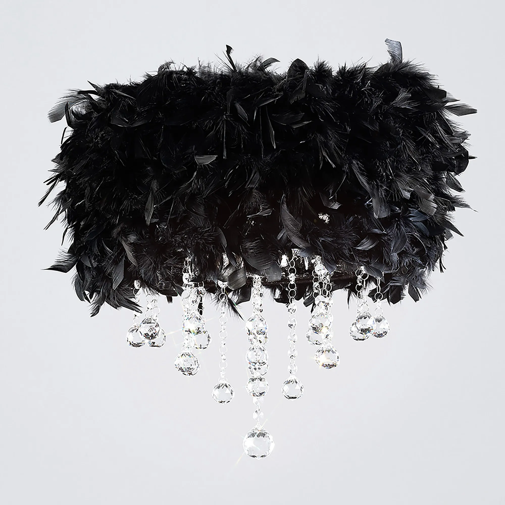IL30741/BL  Ibis Crystal  Flush Ceiling With Feather Shade 3 Light